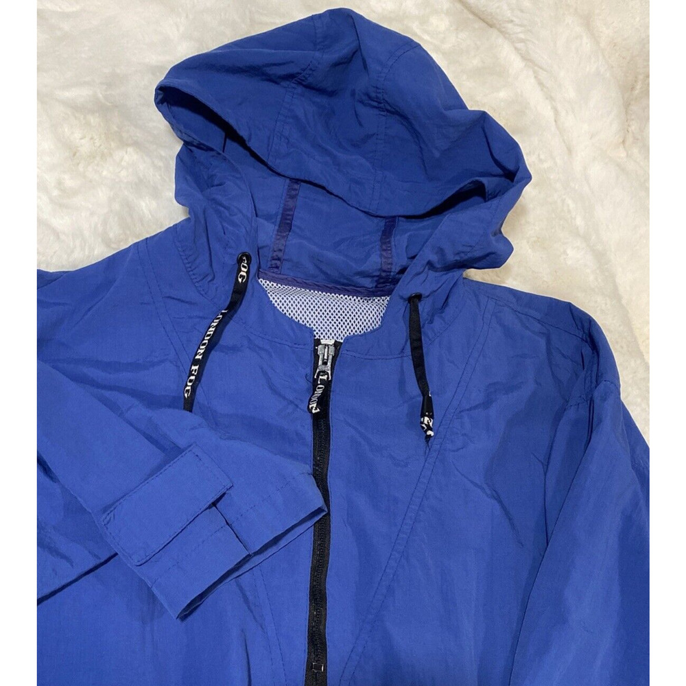 London Fog Mens Royal Blue Hooded Anorak Half‎ Zip Windbreaker Jacket Size M